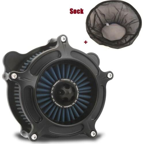 Air Cleaner Blue Intake Filter Rain Socker Cover Fit For harley Touring street glide Trike 08-16 Softail 2016-2017