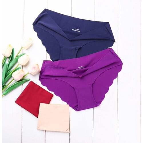 Women Panties Underwear Ultra-Thin Viscose Seamless Briefs For Ladies Comfort Low-Rise Ruffles Sexy Lingerie Summer