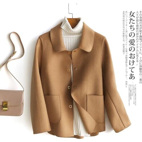 Korean Winter Coat Women 100% Wool Jacket Fashion Autumn Double-Sided Cashmere Female Single-Breasted Outerwear