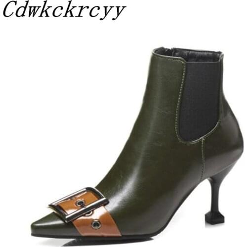 Winter New style fashion European style Cusp Comfortable Fine heel Side zipper Martin boots Cashmere Keep warm Women Boots