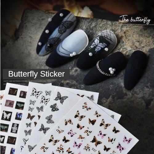 1pcs nail stickers, lace leopard tattoo 3D waterproof applique nail polish decoration accessories, art nail stickersAE002