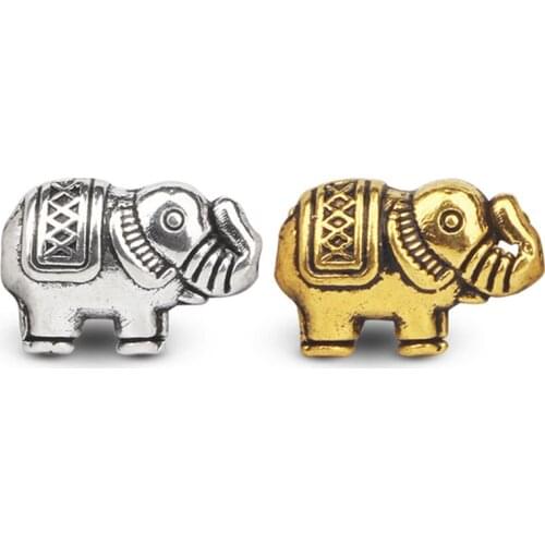 20pcs/lot Vintage Zinc Alloy Elephant Spacer Beads Antique Silver/Gold Charm Accessories Necklace Bracelet Septa Jewelry Finding