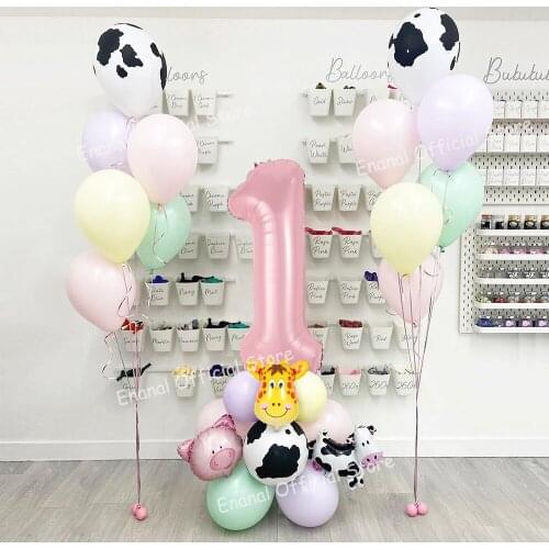 25pcs Jungle Safari Animal Balloons Zebra Giraffe Set Macaron Latex Balloon 40inch Number Globos Kids Birthday Party Baby Shower
