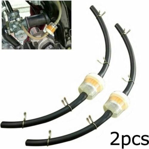 2X Universal Car Fuel Filter New And High Quality Dirt Hose Line Petrol Pipe Fuel Gas Oil Tube Cafe
