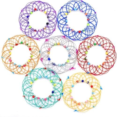 Adult Children Anti-stress Toy Mandala Decompression Toy Variety Flower Basket Thirty-six Softened Steel Ring Fidget Toy Gift