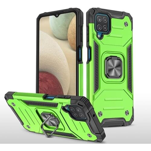 2021 Armor Shockproof Case for Samsung Galaxy M12 M 12 Luxury Military Protection Bumper Defender Magnet Car Holder Ring Case Co