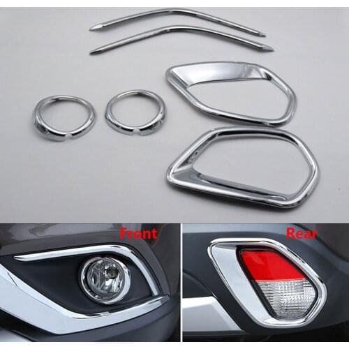 Auto ABS Chrome Car Front Fog Lamp Cover Trim Garnish Rear Fog Light Cap For Mitsubishi Outlander 2016 2017 2018 2019 2020