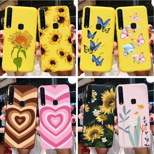 Phone Case For Samsung Galaxy A9 2018 SM-A920F Back Cover Silicone Cute Love Heart Sunflower Soft Funda for Samsung A9 2018 Case