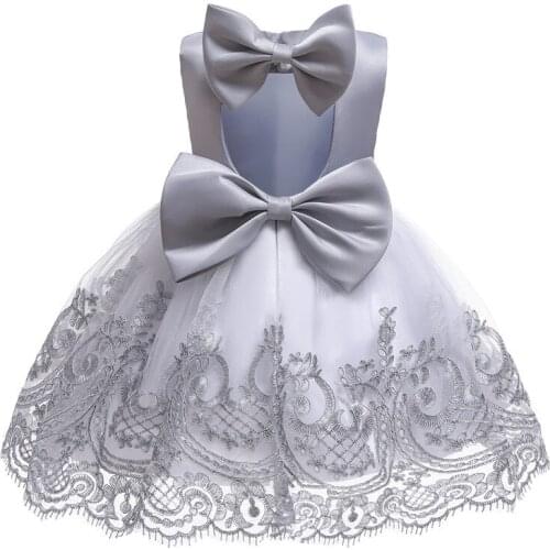 2020 new fashion childrens clothing Princess lace bow spell color children dress Puff