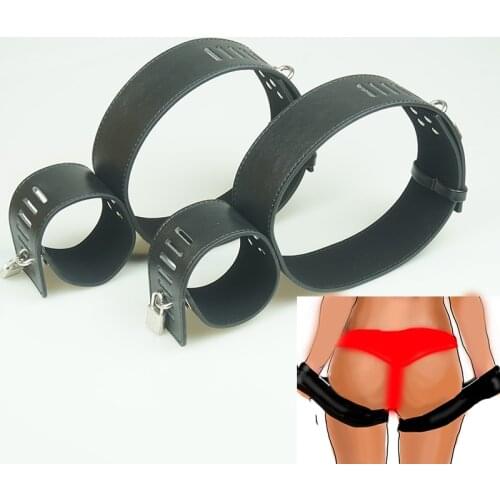 Locking Handcuffs For Sex,Bdsm Leather Thigh Cuff Bondage Restraint Set,Womens Exotic Apparel,Toys For Adults