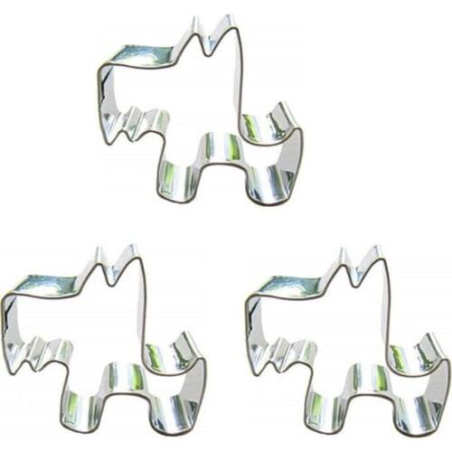 Dog shape 3 piece biscuit cutting molds, baking tools, cake decorating soft candy tools