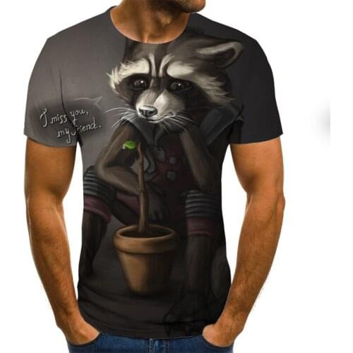 3D Printing tee shirt Funny 3D Abstract t shirt Men Short Sleeve Streetwear Top Tees Flowers Animal