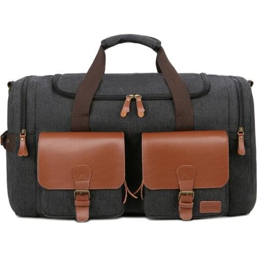Canvas Travel Duffle Bag Men Travel Bags Hand Luggage Bag Leather Shoulder Diagonal Bag Weekend Bags Dropshipping