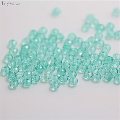 Isywaka Light Lake Blue Colors 3x4mm 145pcs Rondelle Austria faceted Crystal Glass Beads Loose Spacer Round Beads Jewelry Making