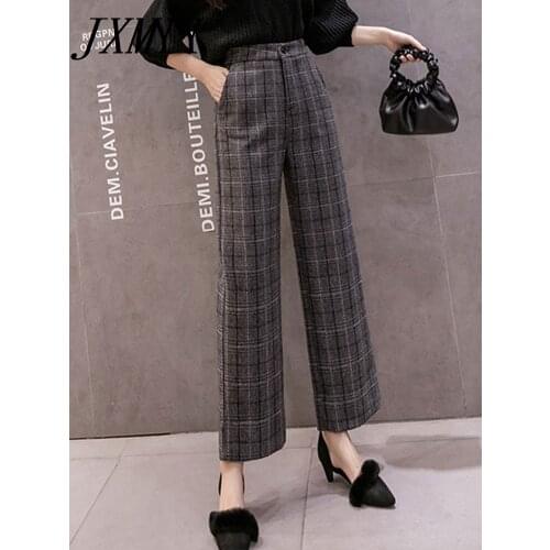 JXMYY Women's Plaid Trousers
