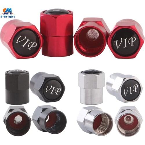 YMEBBRIGHT 4PCS Metal Automobile Car Valve Cap Covered Wheel Tires Auto Accessories White Red Black