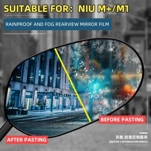Motorcycle Rearview Mirror Film Reverse Anti-rain Fog Anti-dazzling Film Decals Stickers for NIU M+ M1Mqi+ scooter