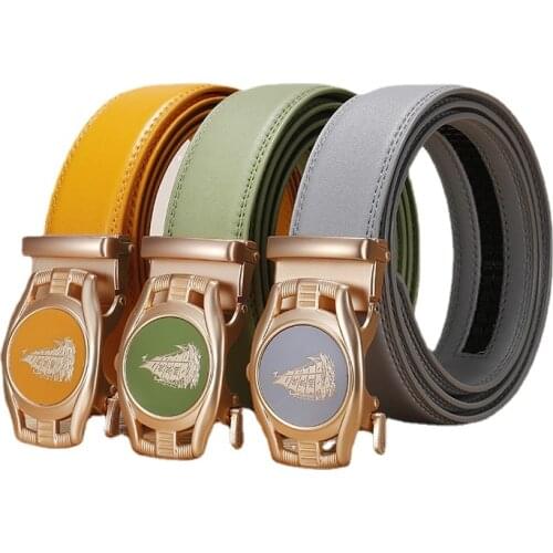 Famous Brand Belt Men Top Quality Genuine Luxury Leather Belts for Men,Strap Male Metal Automatic Buckle Mens Belts Luxury