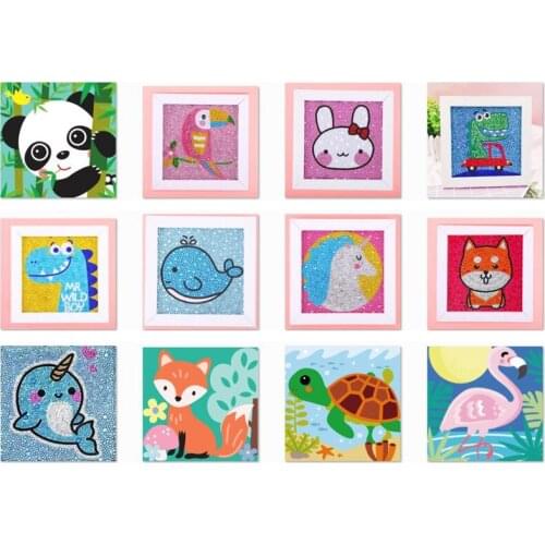 12 Sets 5D Diamond Painting Kit for Kids Beginner DIY Full Drill Art and Crafts Home Wall Decoration 15×15cm Wholesale X2
