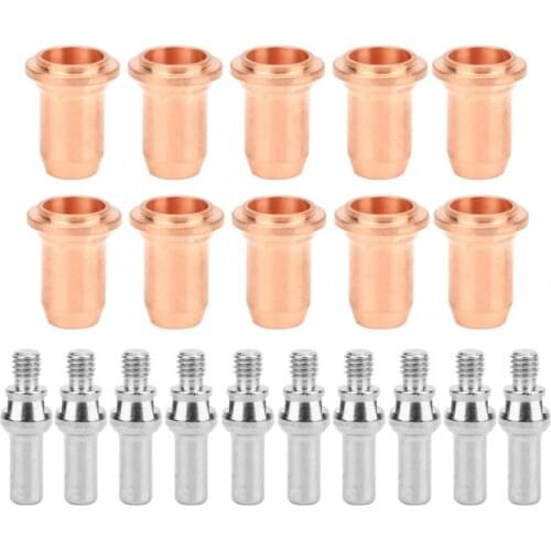 Attachment 10 Pcs Electrode 52582 and 10 Pcs Tip Nozzle 51312 Kit for PT60 Torch Nozzles For welding