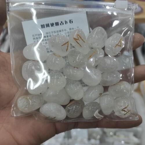 A pack Natural Crystal Runes Stones Irregular Divination Agate Rune Fortune-telling Reiki Healing Meditation Gift Decor