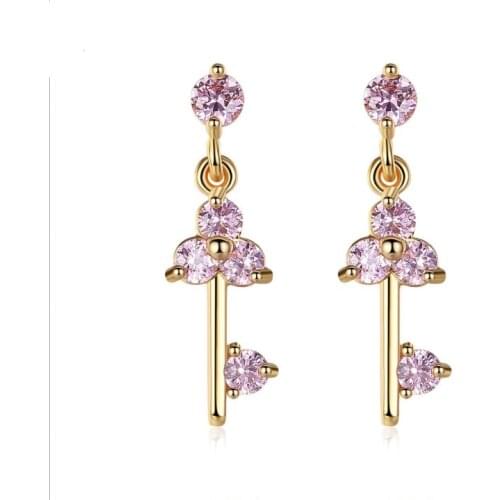 New Red and European fashion ladies pink red earrings crystal come from Swarovskis cute heart-shaped AAA zircon earrings