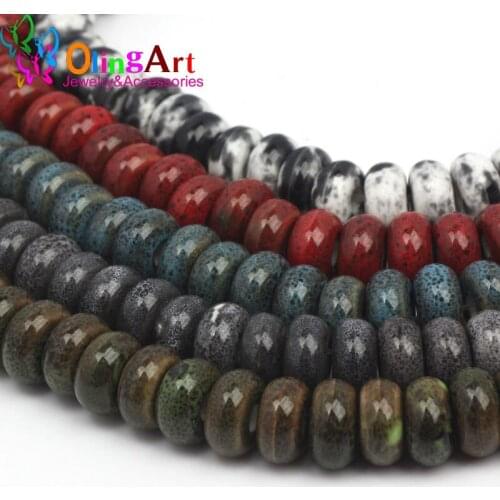 OlingArt 10pcs/lot Ceramic Charm Spacer Beads For Round Mixed 9mm Dia HOT sale DIY Jewelry Making Findings