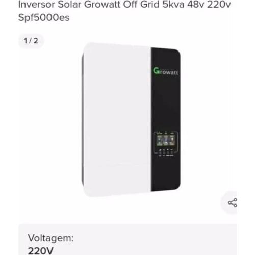 Popular off grid solar inverter 5kw Growatt 5kw inverter SPF 5000 ES HVM VDC 48V with lead acid lithium battery