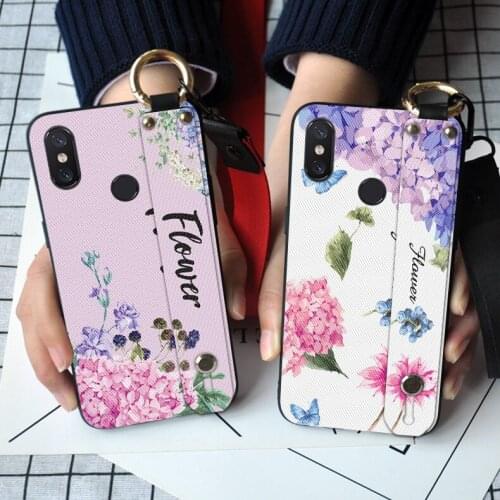 Wrist Strap Silicone Case For Xiaomi Mi Max 2 3 Pro Ring Stand Holder Back Cover For Xiaomi Mi Play Mi Note 3 Pocophone F1
