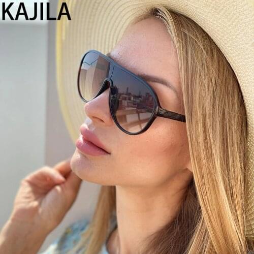 Sunglasses Women 2020 UV400 Luxury Brand Design Trendy One Piece Large Frame Sun Glasses Shades For Women Vintage gafas de sol