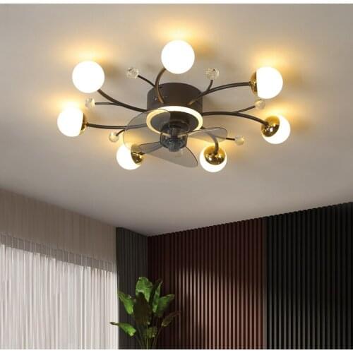 Modern Chandelier Ceiling Fan Without Blades Bedroom Ceiling Fan Lamp Ceiling Fans with Lights Decorative Led Ceiling Lamps 220v