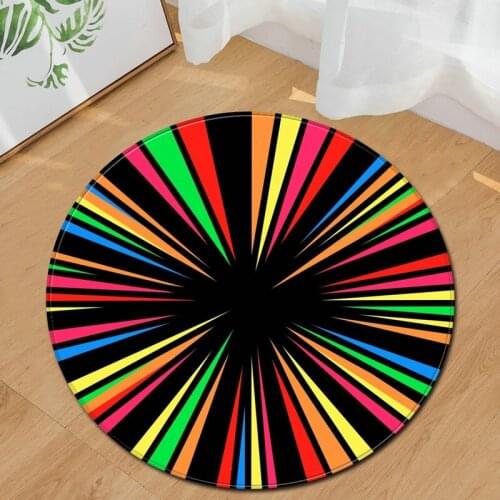 Modern Round Carpet Computer Chair Cushion Kids Room Carpet 3D Printing Bedroom Floor Bedside Mat Living Room Decoration Rug