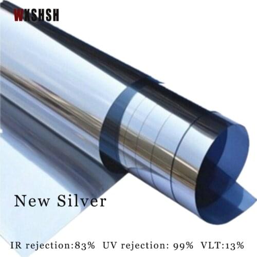90cm Width New Silver Window Film Stained Self-Adhesive Removable Privacy Protection UV-Proof Explosion-Proof Window Sticker