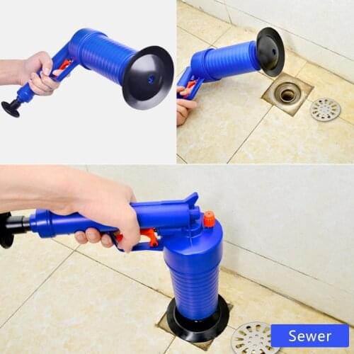 Pipe Plunger Drain Cleaner Air Pump Pressure Unblocker Sewer Sinks Basin Pipeline Clogged Remover Kitchen Toilet Cleaning Tool