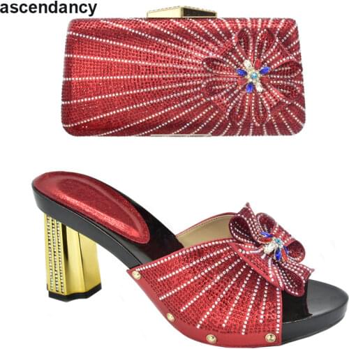 Shoes and Bag for Party Wedding Italian Shoe and Bag Set for Party In Women Wedding Shoe Bride Open Toe Shoes Ladies Dress Shoes