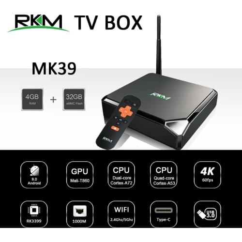 Android 7.1 TV BOX RKM MK39 Rockchip RK3399 4GB 32GB 802.11AC 2.4G 5G 1000M LAN USB3.0 Type-c Digital Signage Media Player