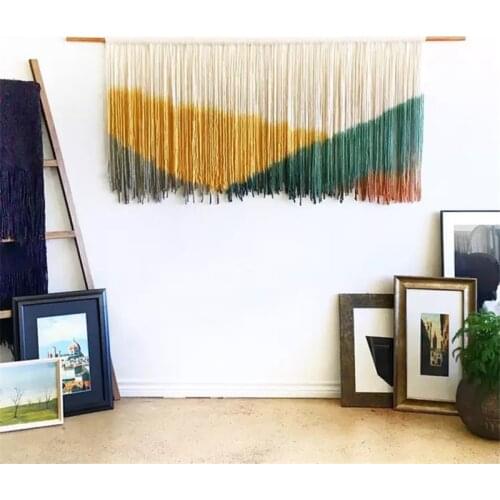 Nordic style colorful tapestry handmade dyeing creative weaving tapestry bedside sofa background wall boarding decoration