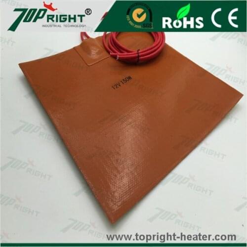 Customized 12v150w Electric Flexible Silicone Rubber Heater for Pad 200x200mm