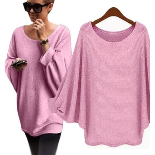 Pullover Sweater Women 2021 Oversized Batwing Knitted Pullover Loose Vintage Sweater Pull Femme Korean Style Свитер Женский