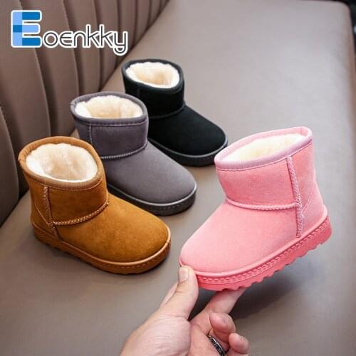 Winter Plush Warm Kids Snow Boots Fashion Soft Boys Girls Shoes Cotton Brand Childrens Boots Non-Slip Martin Toddler Baby Shoes