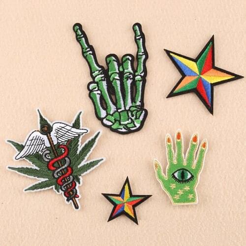 1pcs Mix fashion Patch for Clothing Iron on Embroidered Sew Applique Cute Patch Fabric Badge Garment DIY Apparel Accessories-17