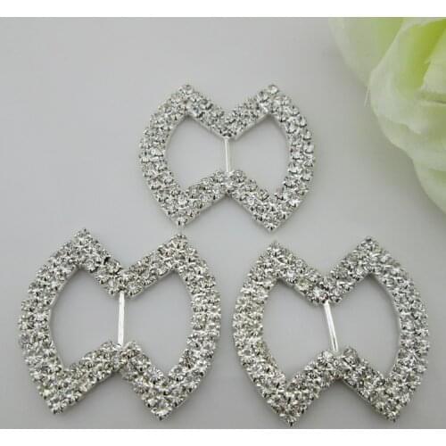 10pcs rhinestone buckle in silver plated for wedding invirtation card 10mm