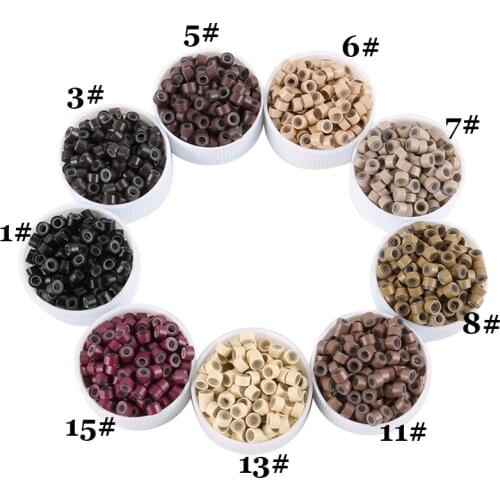 1000 Pcs/Jar 4.5mm Micro Silicone Lined Rings/Links/Beads MICRO Ring Link Crimp Beads Hair Extensions Tools
