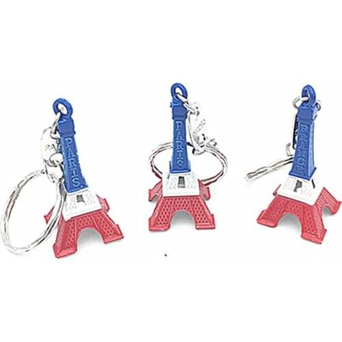 12pcs/lot 3d Eiffel Tower Colourful Bags Hang Act the Role Ofing French Souvenir Paris Keychain Cute Adornment Keyring (Silver)