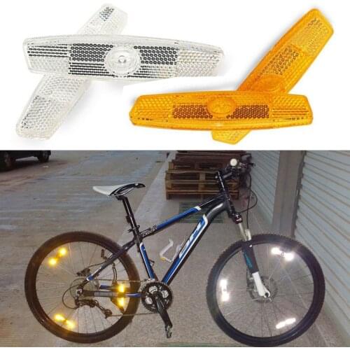 2 Pcs Bicycle Warning Spokes Bike Mountain Wheel Reflector Safety Spoke Reflective Mount Vintage Clip Color Yellow And White Hot