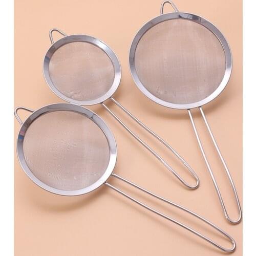 3pcs/set Stainless steel Wire Fine Mesh Oil Strainer Flour Colander Sieve Sifter Pastry Baking Tools kitchen accessories