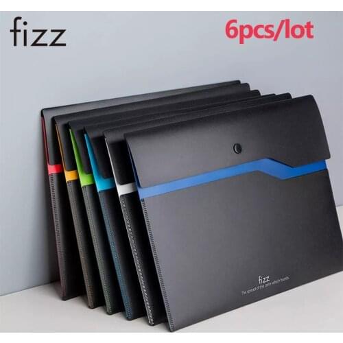 6pcs/lot Fizz Color 2 Layer Document Bag Waterproof File Folder Stationery Storage Bag Business Office Supply
