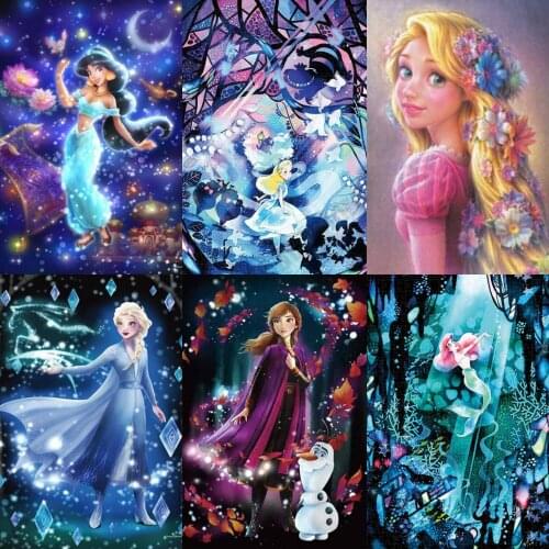 Full Diamond Embroidery "Cartoon Princess" Diamond Painting Disney Cross Stitch Kits Mosaic Home Decoration Christmas Gift