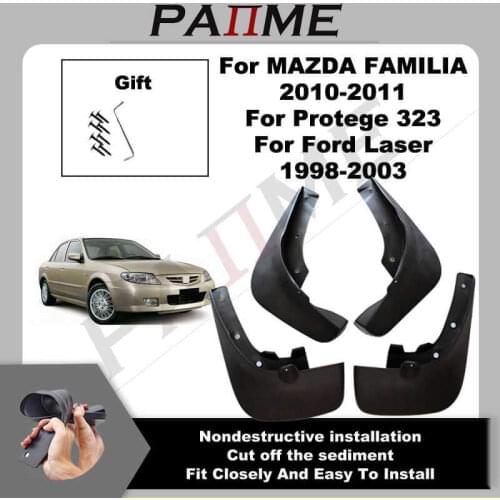 ReadyStock Car Automotive MudFlaps For MAZDA FAMILIA 2010-2011 4pcs/Set Molded Splash Guards Front Rear Mud Flap Mudguards Fende