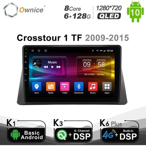 2Din 6G+128G Android 10.0 Car Multimedia Video Player For Honda Crosstour 1 TF 2009 - 2015 Car Radio Navigation GPS 1280*720 IPS
